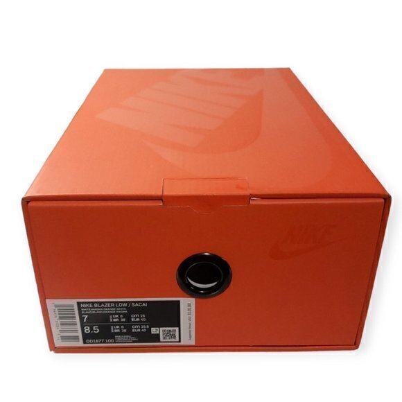 Nike Blazer Low Sacai White Magma Orange Men's Size 7, Women's 8.5, UK 6 NIB NWB - Picture 5 of 10